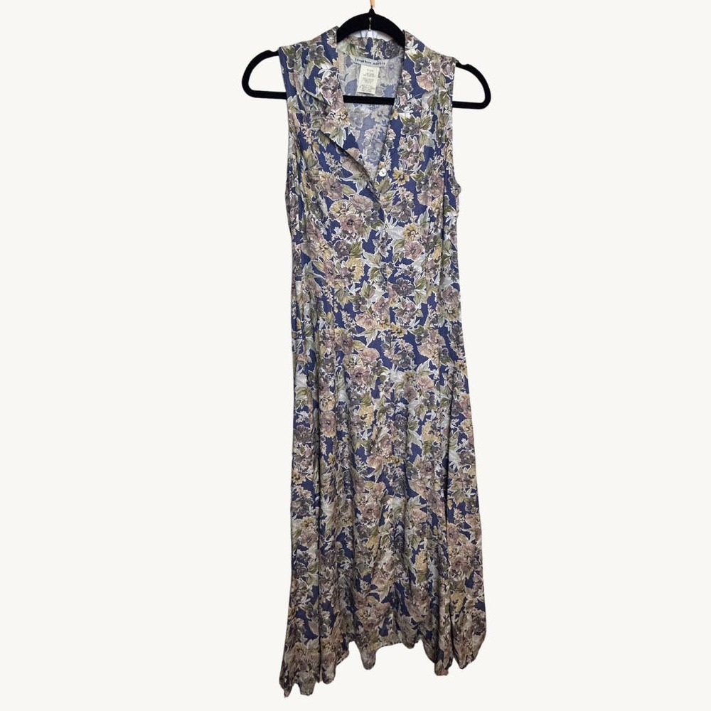 Vintage Johnathan Martin Floral  Dress Small Buttons Down the Front Cottage